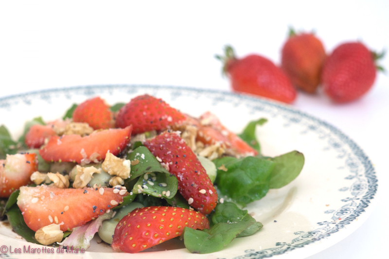 salade fraises feves vegan 1