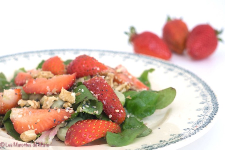 salade fraises feves vegan 1