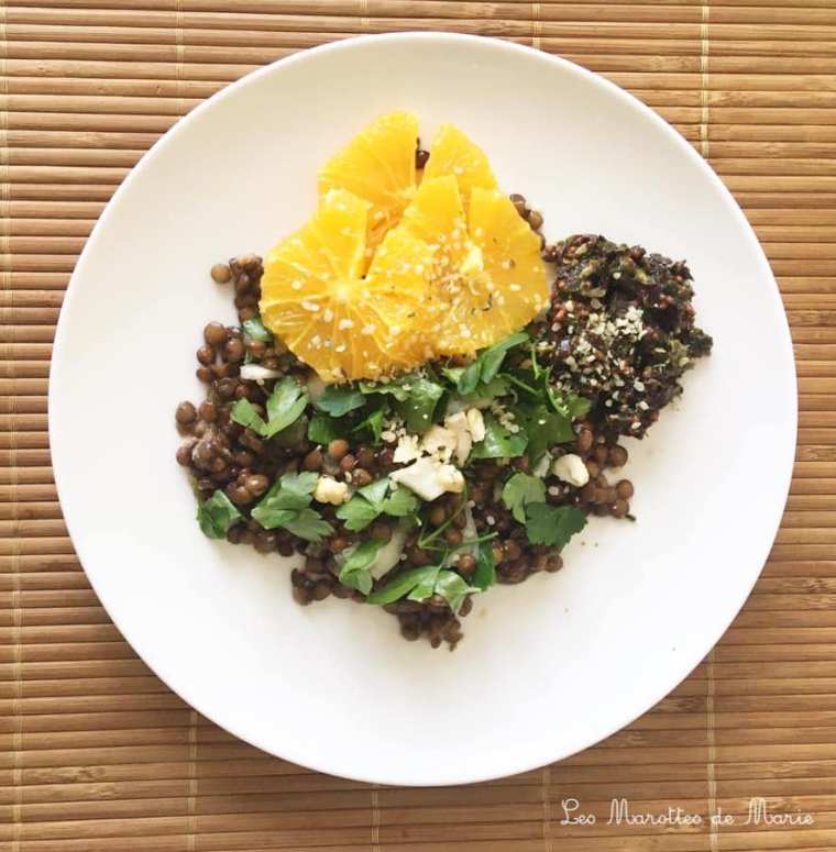2020 03 19 Salade lentilles agrumes les marottes de marie vegan